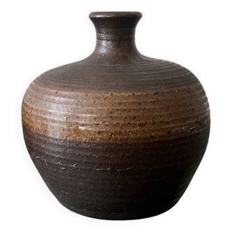Vase à col en gres émaillé, France 1950