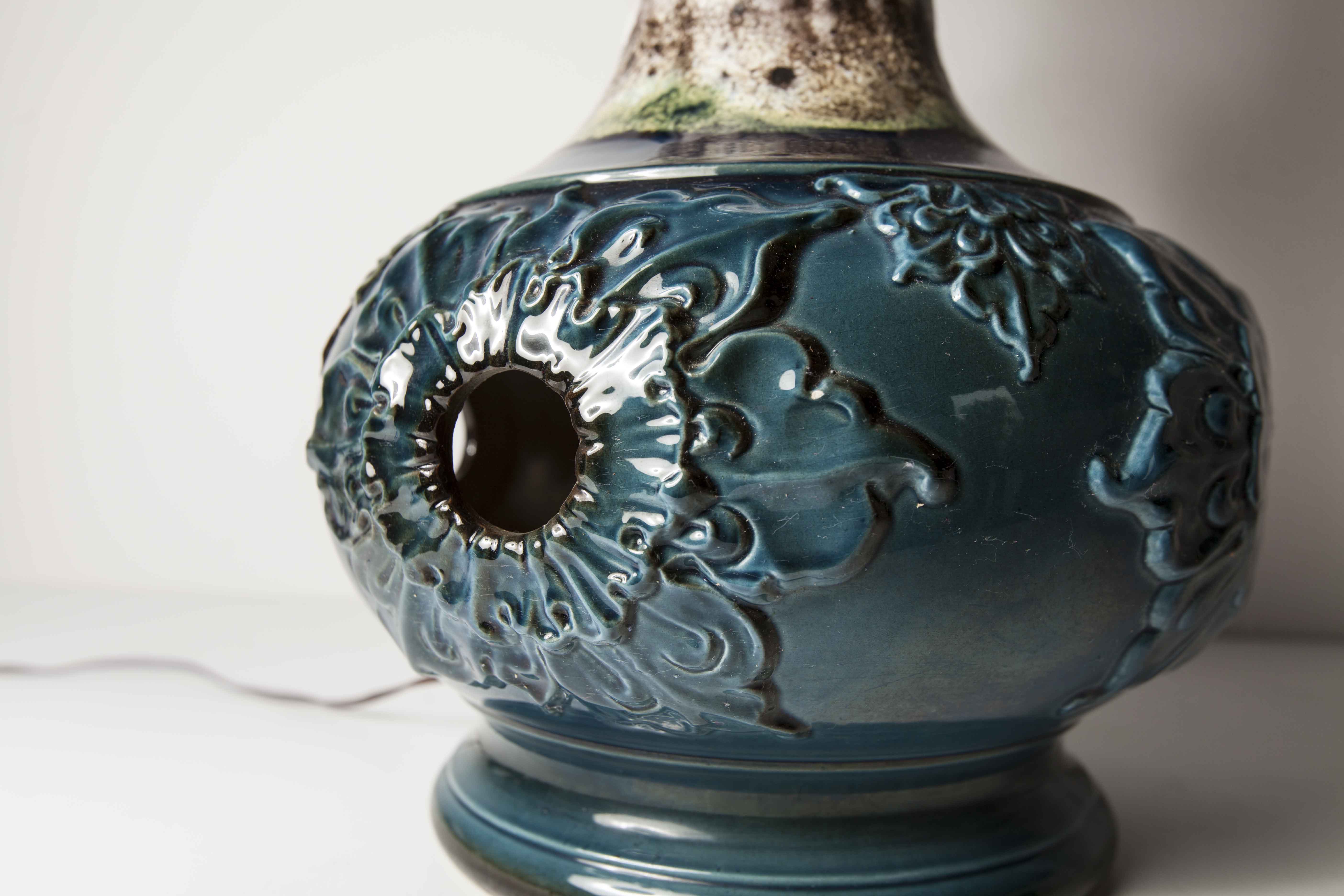 70's beige blue floor lamp