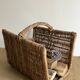 Woven wicker log holder, wood basket