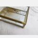 Vintage jewelry box in engraved glass and mirror bottom