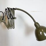 Green Industrial Military Gooseneck Scissor Wall Lamp from Elektroinstala,