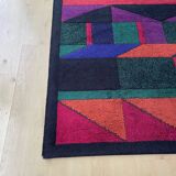Psychedelic Memphis Style abstract Rug Carpet by Atrium Tefzet, Germany 1980s