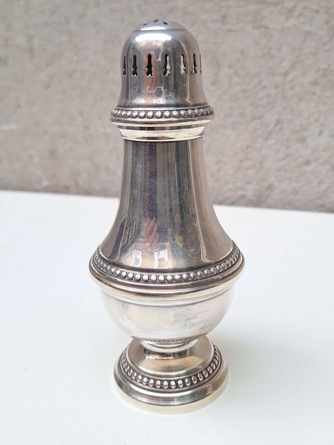 Silver-plated metal sugar shaker