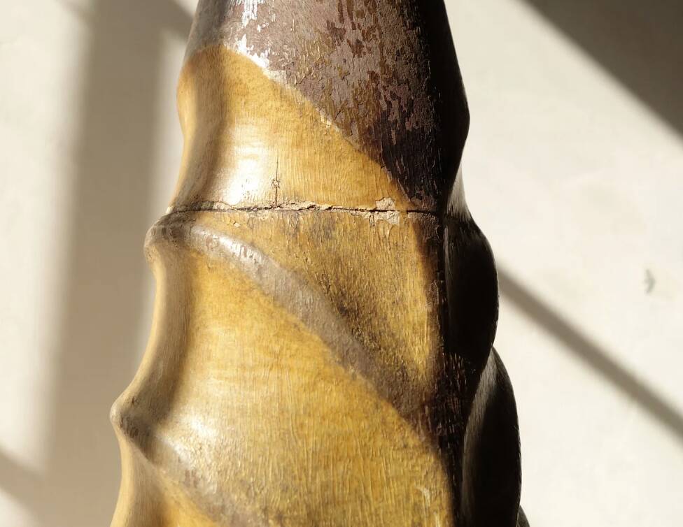 Handmade wooden African vase.