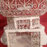 Antique handmade birdcage in metal and wood