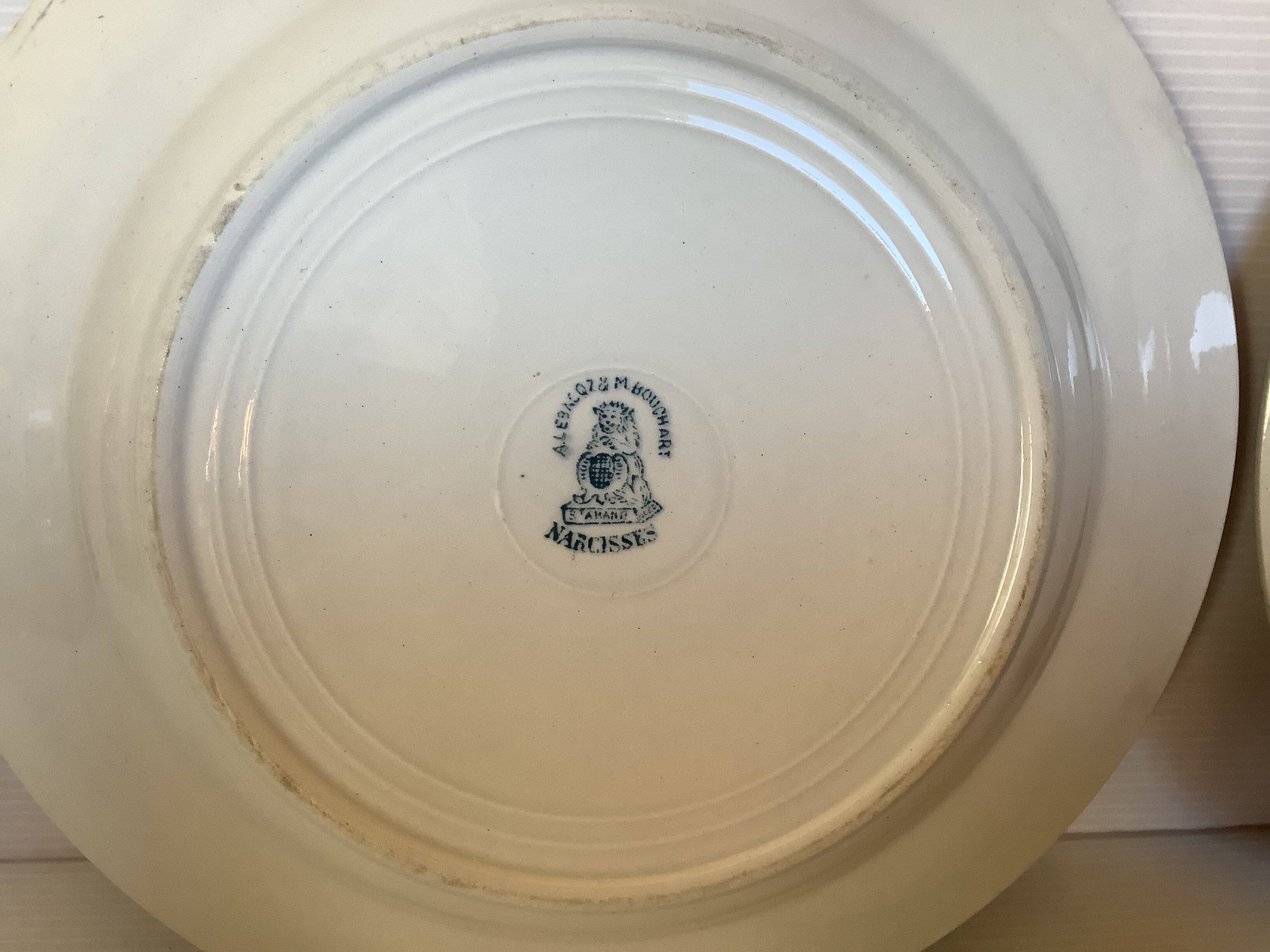 Trio of old Saint Amand narcissus model plates