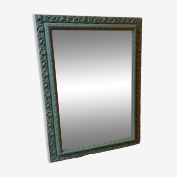 Green patinated beveled mirror
