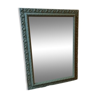 Green patinated beveled mirror