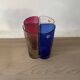 4 vintage coloured long drink glasses in Murano glass by Nason Moretti,