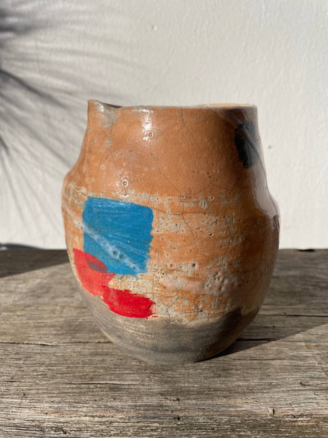 Raku vase / signed ceramic / handmade pottery