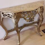 carved wood console