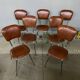 Set of 7 vintage Skaï crocro chairs from the 70s