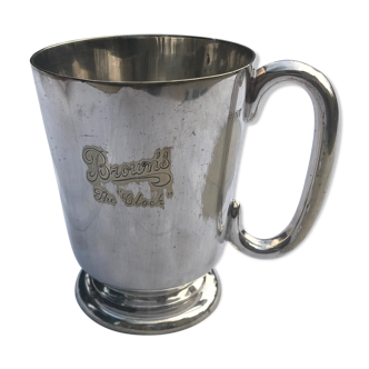 Silver metal English beer mug