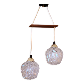 Suspension vintage globes effet pointe de diamant