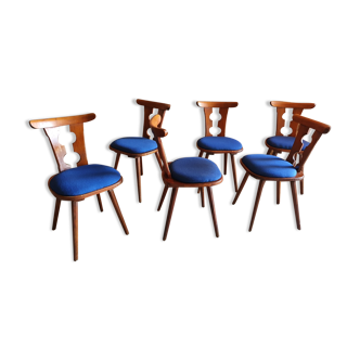 Set of 6 bistro chairs 1970