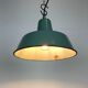 Industrial petrol enamel pendant lamp, 1960s