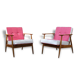 Fauteuil scandinave vintage rose
