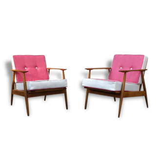 Fauteuil scandinave vintage rose