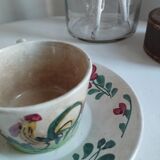 Cup and saucer Creil & Montereau "Rooster"