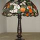 Tiffany-style lampshade with fruits and grapes