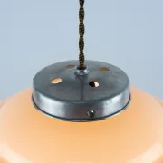 Vintage Art Deco Hanging Lamp, 1960s Pink Ceiling Light