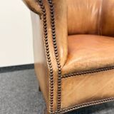 Classic Club Chair in Vintage Sheepskin Leather