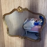 Miroir de style Louis XV baroque doré, numéroté, 1m