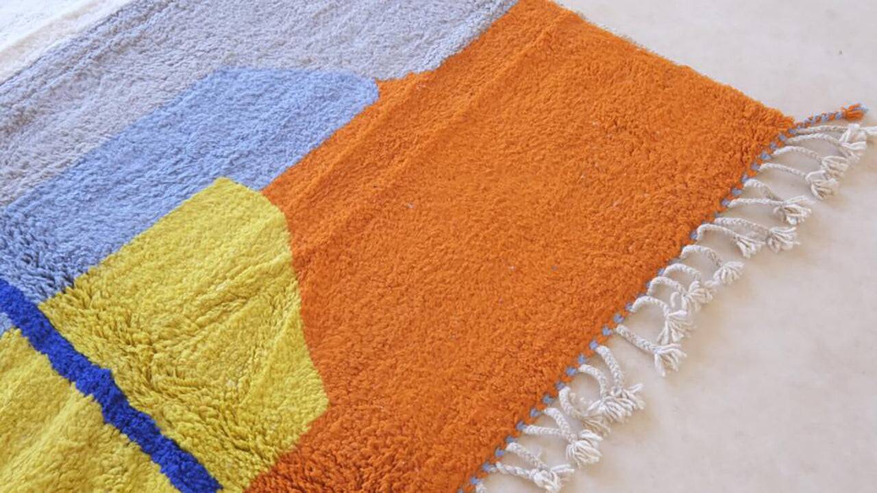 Custom-made traditional hand-woven wool Berber rug