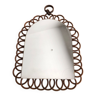 Miroir vintage rotin