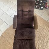 Rocking-chair en velours marron par Lama, années 70