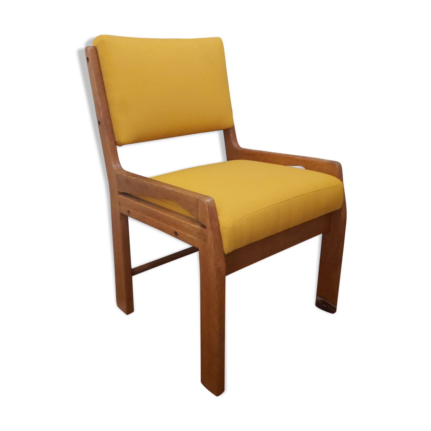 Chair in elm and fabric, 50