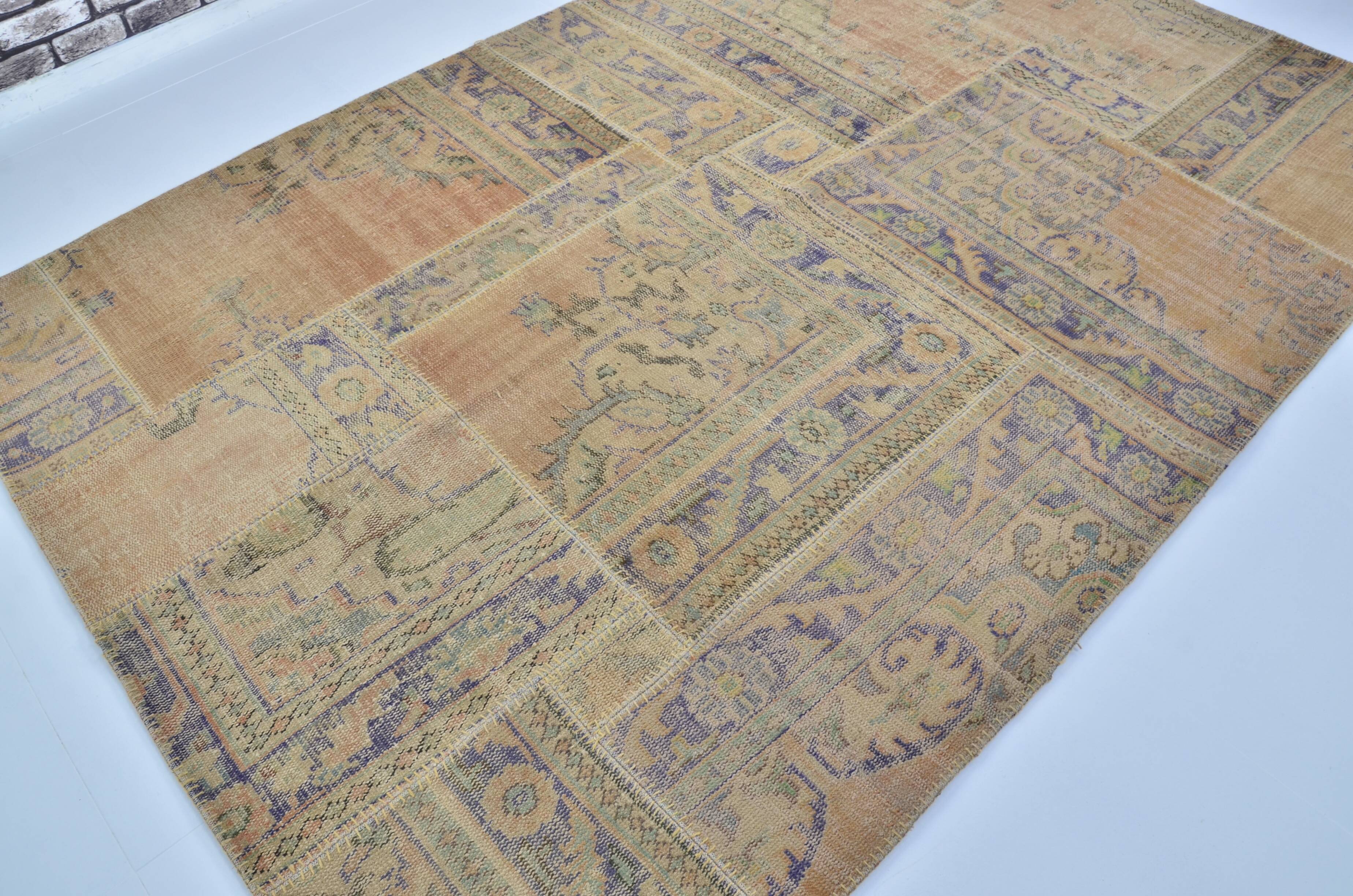 Beige Handknotted Vintage Floor Rug sku 3042