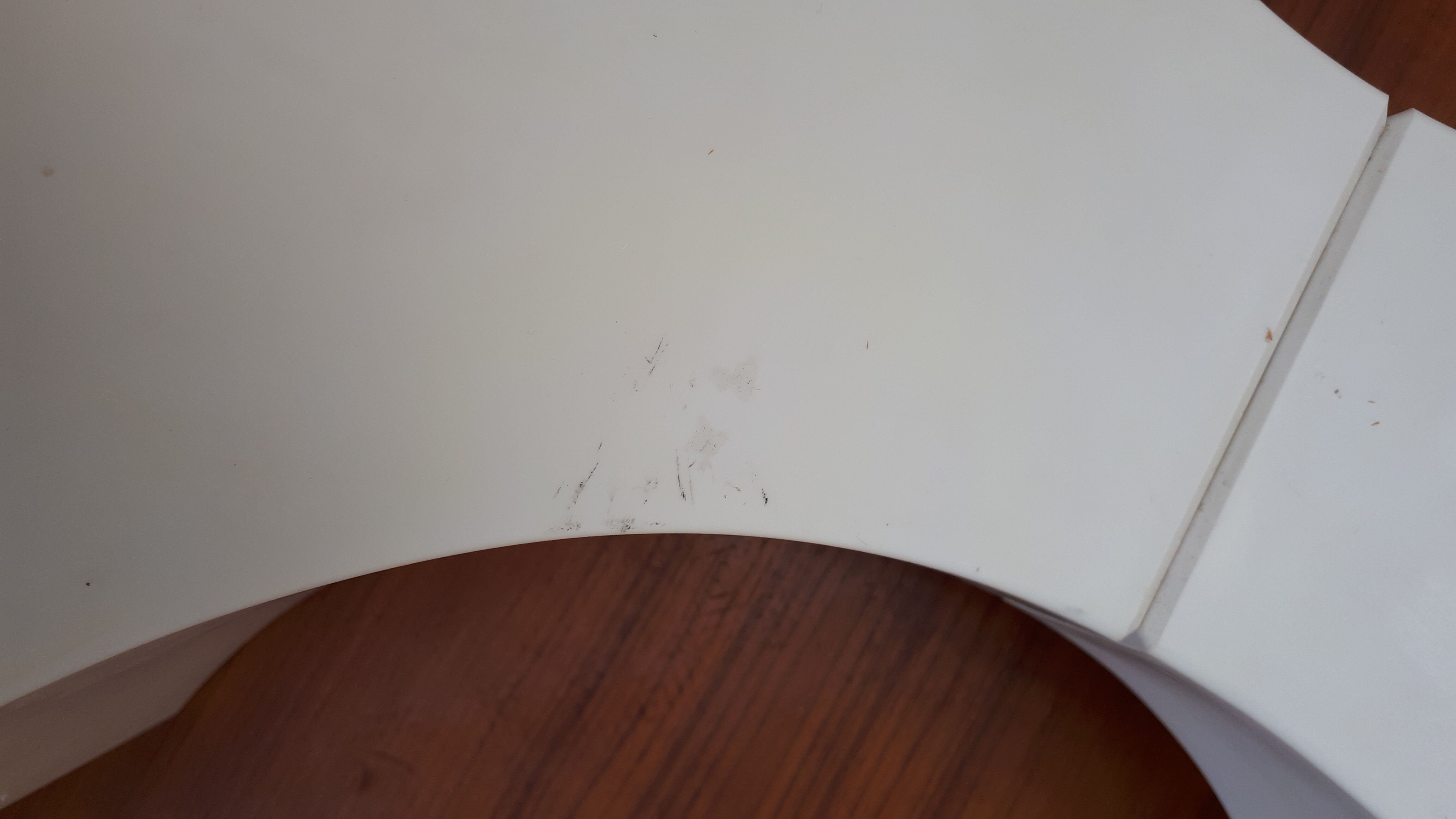 70's white and orange Prisunic Tabouret