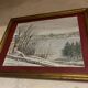 Old winter landscape painting
