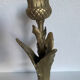 Art Nouveau brass candle holder
