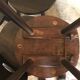 Set of 6 vintage brutalist solid wood chairs