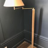 Articulated floor lamp in brass and velvet