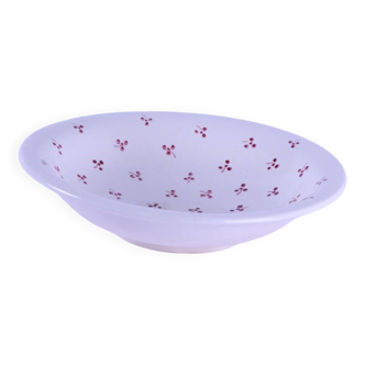 White ceramic salad bowl with floral decoration