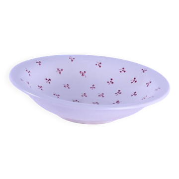 White ceramic salad bowl with floral decoration