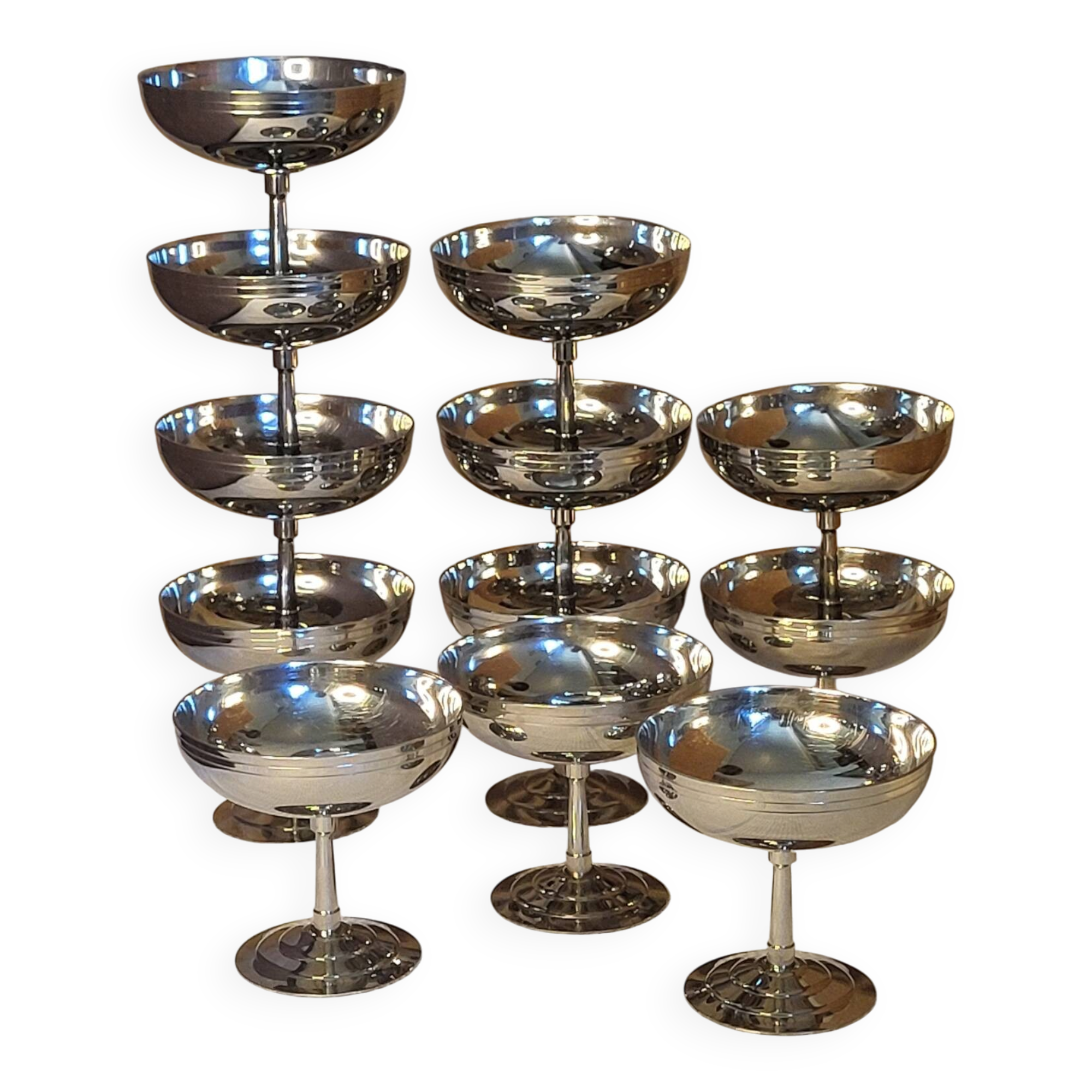 Stainless steel ice cream bowls