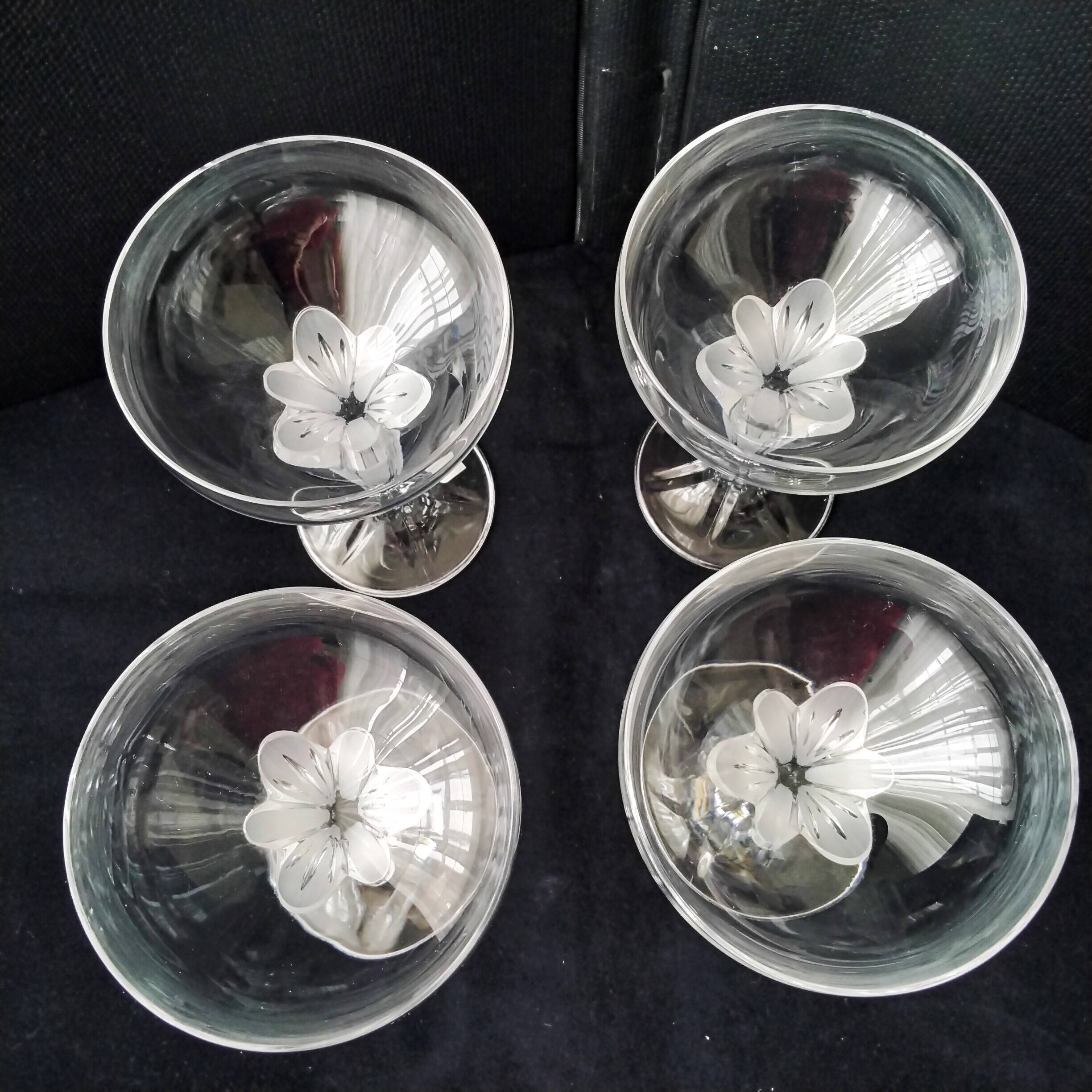 4 Cristal d'Arques Champagne Glasses, Granville Model