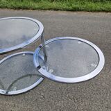 Round coffee table with swivel tops