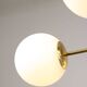 Italian Mid Century Golden Sputnik Chandelier with Opaline Shades, 1960s