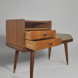 Teak telephone bench, Vintage Scandinavian 1960s