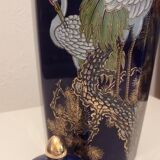 Vase bleu cobalt avec côtes biseautés