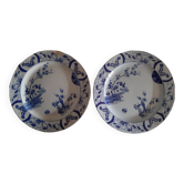 2 plates 37 cm Japanese earthenware from Creil and Montereau