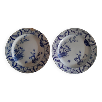 2 dishes 37 cm Japan earthenware from Creil and Montereau