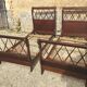 Pair of twin swan collar empire-style beds in mahogany XXth