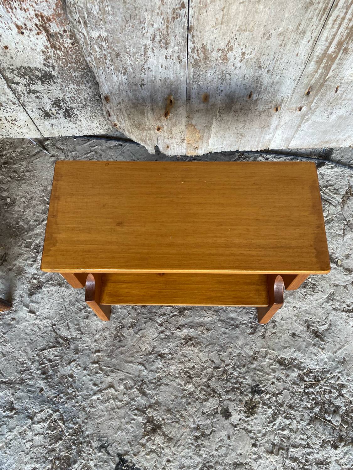 Accent Furniture Stool Wood Brutalist Vintage #D623