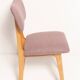 "Butterfly" dining chair, boucle pink wool, light wood